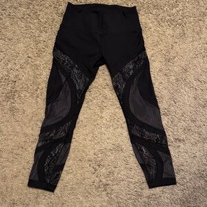Lululemon Black Lace Patterned Leggings
